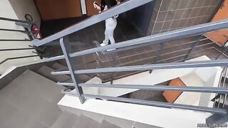 Two fake agents fucked a chilean model with perfect ass in elevator and toilet