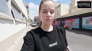 A man fucks me in El Arenal, Mallorca, as the chambermaid knocks on the door