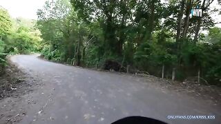A girl got on a motorbike with a stranger and fucked