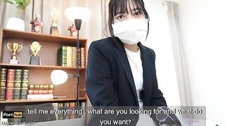 A hot gardener fucked the sexy Asian teacher Mya Mya in the classroom