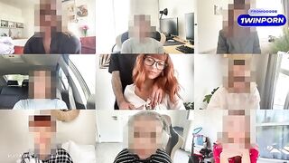 Redhead babe fucked on a zoom call and gets cum inside