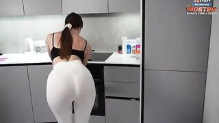 A cleaning lady polished the cock of a horny guy in POV style