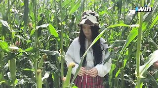 A security guard caught a thief in the cornfield and fined her on the spot