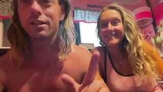 Two lovers have sex on the lake shore in Michigan summer