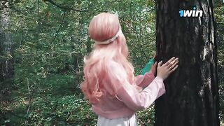 Babe got lost in the forest and met a forester with an impressive size