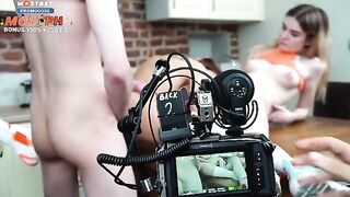Behind the Scenes: Gentle FFM threesome action and Russian adult film making secrets