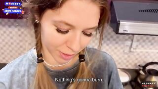 The flatmate girl doesn't mind sex in the kitchen