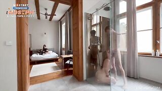 Two couples enjoyed an intimate moment in the shower, just like in the movies