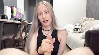 A cute girl with silver hair fucked hard until she came