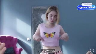 A step daddy punishes his stepdaughter for wasting money on blowjob classes