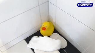 Stepmom catches stepson jerking off in the bathtub