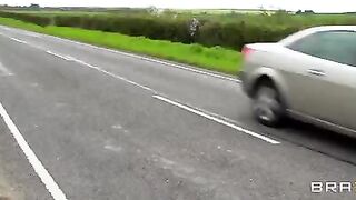 A juicy beauty was fucked by a guy on the haystack