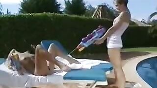 Skinny lesbian lovers enjoy delicate caresses and passionate intimacy