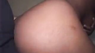 A beautiful brunette with big natural tits is having fun with a black man