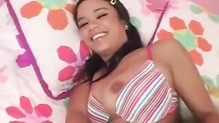 Girl has sex with a guy with big dick, she cum twice
