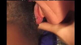 An old white guy is fucking a young black chick on the bed