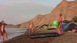 A hot game of badminton with a sexy naked chick