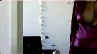 Peeping through big tits is a great way to see what's happening