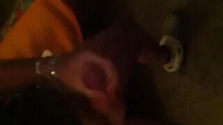 The guy had an orgasm while jerking in front of the mirror
