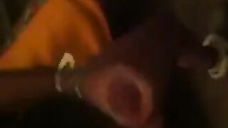 The guy had an orgasm while jerking in front of the mirror