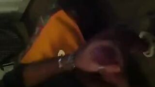 The guy had an orgasm while jerking in front of the mirror