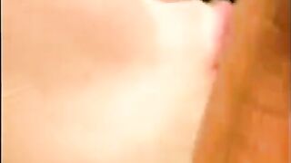 A man came out of the pool and made cumshot on the face of his girlfriend
