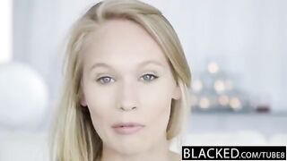 Skinny blonde babe gets her pussy stuffed with BBC in a hot casting session