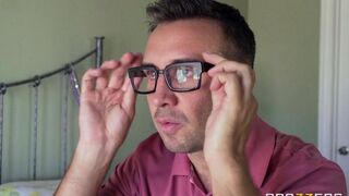 The guy tore off red underwear from a sexy girl