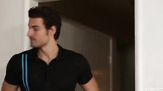 A handsome man fucked a mulatto woman in a condom, ending with a creampie