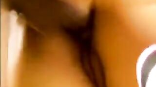 An Asian woman has sex with two guys at her home