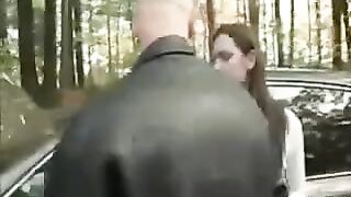 A girl was taken to the car and began to tear her clothes there