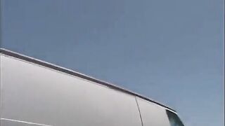 The girl was fucked in the car by two guys who picked her up