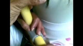A man hard fucked a girl in the full bus, she groaned with pleasure