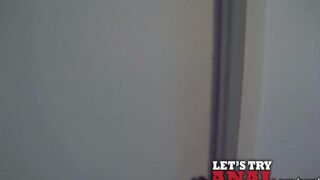 Cute girl Kitty Jane fucks in her ass on the bed