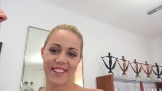A whore agreed to deepthroat blowjob for a new dress, showcasing raw passion