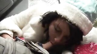 Two drunken Santa Clauses fucked the Snow Maiden in a wild party
