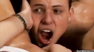 A man made a mess in the mouth of an excited woman, it was incredible