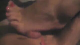 The man came to the girl and jerked her off