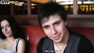 Russian pick-up guys fucked a girl in the cafe toilet for cash