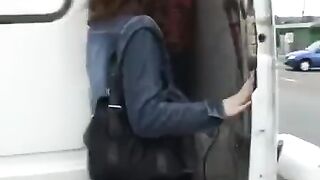 Two guys fucked a girl in her car, wild threesome