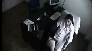 A hidden camera secretly films a massage in the cabin - don't peek!