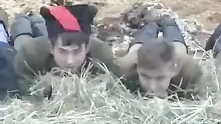 The boy brought a girl to the barn and fucked her in the hay