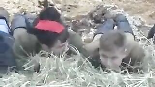 The boy brought a girl to the barn and fucked her in the hay