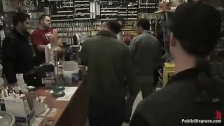 The little girl was fucked hard in the store
