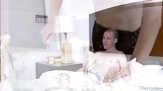 Amber Rain has a hot threesome sex with her husband and his friend