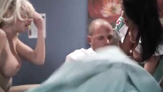 Two sexy nurses are not against having a man between their legs