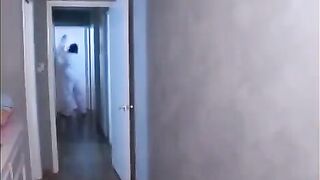 An extremely large man had sex with an Asian girl in the mouth