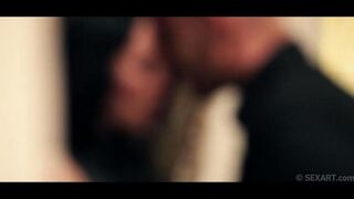 The man completely satisfied the sultry brunette Gina Devine in bed