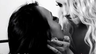 Lesbian beauties fuck each other with dildo and vibrator