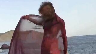 A sexy girl has small boobs and gets them wet with spunk